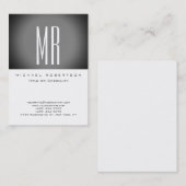 モノグラムホワイトグレーストライプラージビジネスカード 名刺 (正面/裏面)