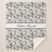 モノグラムホワイトグレースワンエレガントフローラ シェルパブランケット (正面)