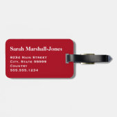 モノグラムホワイトゴルフボール、ダークレッド ラゲッジタグ (裏面横)