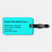 モノグラムホワイトサッカーサッカーボール、アクアブルー ラゲッジタグ (裏面横)