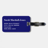 モノグラムホワイトサッカーサッカーボール、ネイビーブルー ラゲッジタグ (裏面横)