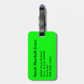 モノグラムホワイトサッカーサッカーボール、ライムグリーン ラゲッジタグ (裏面縦)