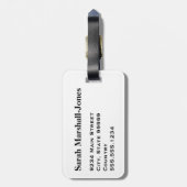 モノグラムホワイトサッカーサッカーボール、白 ラゲッジタグ (裏面縦)