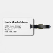 モノグラムホワイトサッカーサッカーボール、白 ラゲッジタグ (裏面横)