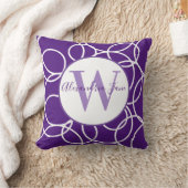 モノグラムホワイトサークルパープルモダン抽象芸術 クッション (ブランケット)