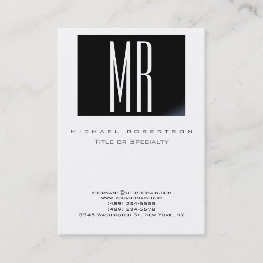 モノグラムホワイトストライプブラックChubby名刺 名刺 (正面)