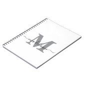 モノグラムホワイトノートカスタムイニシャルと名前 ノートブック (左側)