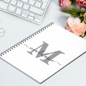 モノグラムホワイトノートカスタムイニシャルと名前 ノートブック