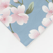 モノグラムホワイトピンクブルーフローラフラワーシャビーシック フリースブランケット (角)