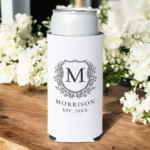モノグラムホワイトブラッククレストボタニッ結婚クス スリム缶クーラー