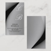 モノグラムホワイトブラックグレープレーン名刺 名刺 (正面/裏面)