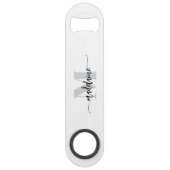 モノグラムホワイトブラックシルバーパーソナル スピード栓抜き (正面)