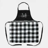 モノグラムホワイトブラックバッファロープレイド エプロン (正面)