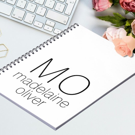 モノグラムホワイトブラックパーソナル ノートブック