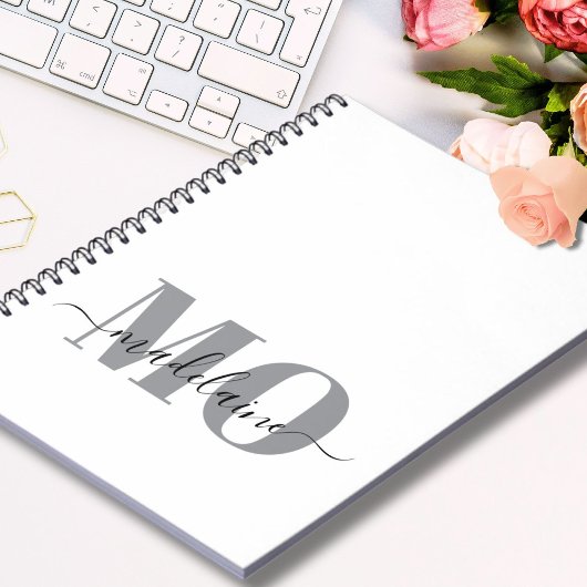 モノグラムホワイトブラックパーソナル ノートブック