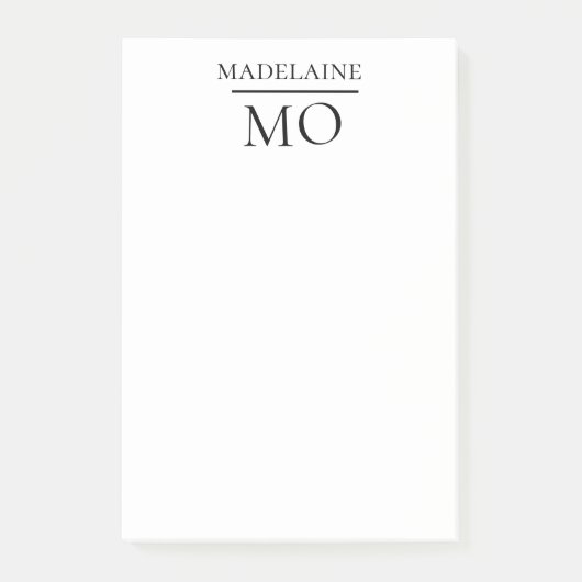 モノグラムホワイトブラックパーソナル ポストイット (正面)