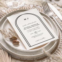 モノグラムホワイトブラックミニマル結婚リストアーチズ