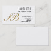 モノグラムホワイトブラック金ゴールドコンサルタント名刺 名刺 (正面/裏面)