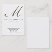 モノグラムホワイトベージュユニークチュビービジネスカード 名刺 (正面/裏面)