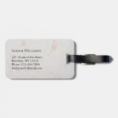 モノグラムホワイトマーブルネームモダンブラックイニシャル ラゲッジタグ (裏面横)