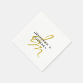 モノグラムホワイト金ゴールドカラープレインミニマルモダンリスト スタンダードカクテルナプキン (角)