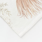 モノグラムボタニカルバラ金ゴールドニュートラルテラコッタ フリースブランケット (角)