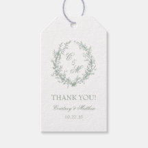 モノグラムボタニカルリースのセージグリーンのThank You