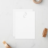 モノグラムボホさくらんぼブロッサムフローラアート結婚ズ ノートカード (正面/裏面インサイチュ)