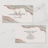 モノグラムボホアーストーンアゲート赤面ピンク 名刺 (正面/裏面)