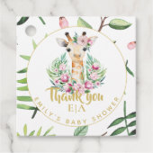 モノグラムボホキラフェベビーシャワーフローラメッセージカード フェイバータグ (正面)