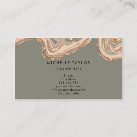 モノグラムボホセージグリーンアーストーンアゲート 名刺 (裏面)