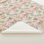 モノグラムボホピンクピーチホワイトフローラトレンディー シェルパブランケット (3/4)