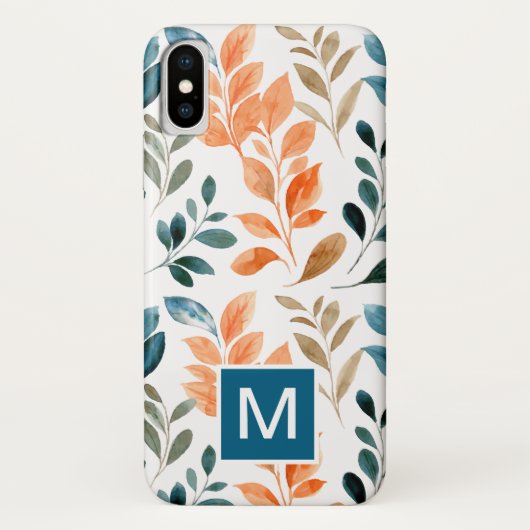 モノグラムボホフラワーリーフiPhoneケース Case-Mate iPhoneケース (裏面)