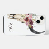 モノグラムボホフローラスカル iPhoneケース (裏面横)