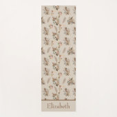 モノグラムボホベージュブラウンボタニカルグラスフローラ ヨガマット (正面)