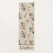 モノグラムボホベージュブラウンボタニカルグラスフローラ ヨガマット (裏面)