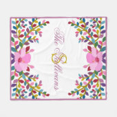 モノグラムボホリーフハイビスカスフリースブランケット フリースブランケット (正面(横))