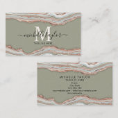 モノグラムボーホアーストーンアゲートセージ緑 名刺 (正面/裏面)