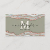 モノグラムボーホアーストーンアゲートセージ緑 名刺 (正面)