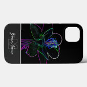 モノグラムポップ・アートのでネオン・アートの花のマクロ！ Case-Mate iPhoneケース (裏面 (横))