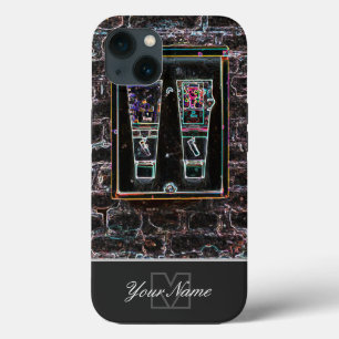 モノグラムポップ・アートのとネオン・アートのレトロなチューイングガム! iPhone 13ケース