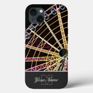モノグラムポップ・アートの付きネオンアート観覧車! iPhone 13ケース