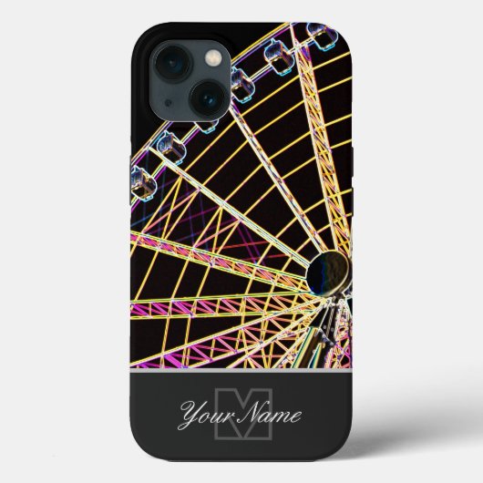 モノグラムポップ・アートの付きネオンアート観覧車! Case-Mate iPhoneケース (裏面)