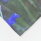 モノグラムポピーフィールド水色フラワーブランケット フリースブランケット (角)