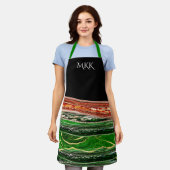 モノグラムポーズレッドとグリーングラムエプロン エプロン (着用した状態)