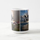 モノグラムポートランドヘッドライトハウスアンドサンセットマグ コーヒーマグカップ (中央)