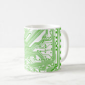 モノグラムマザーボードコンピュータ回路mag - green コーヒーマグカップ (正面右)