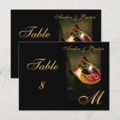 モノグラムマスカレードマスクテーブルプレイスカードはがき ポストカード (正面/裏面)