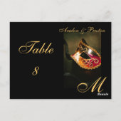 モノグラムマスカレードマスクテーブルプレイスカードはがき ポストカード (裏面)