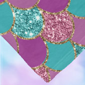 モノグラムマゼンタパープルピンクティール（緑がかった色）マーメイドはかりで測 フリースブランケット